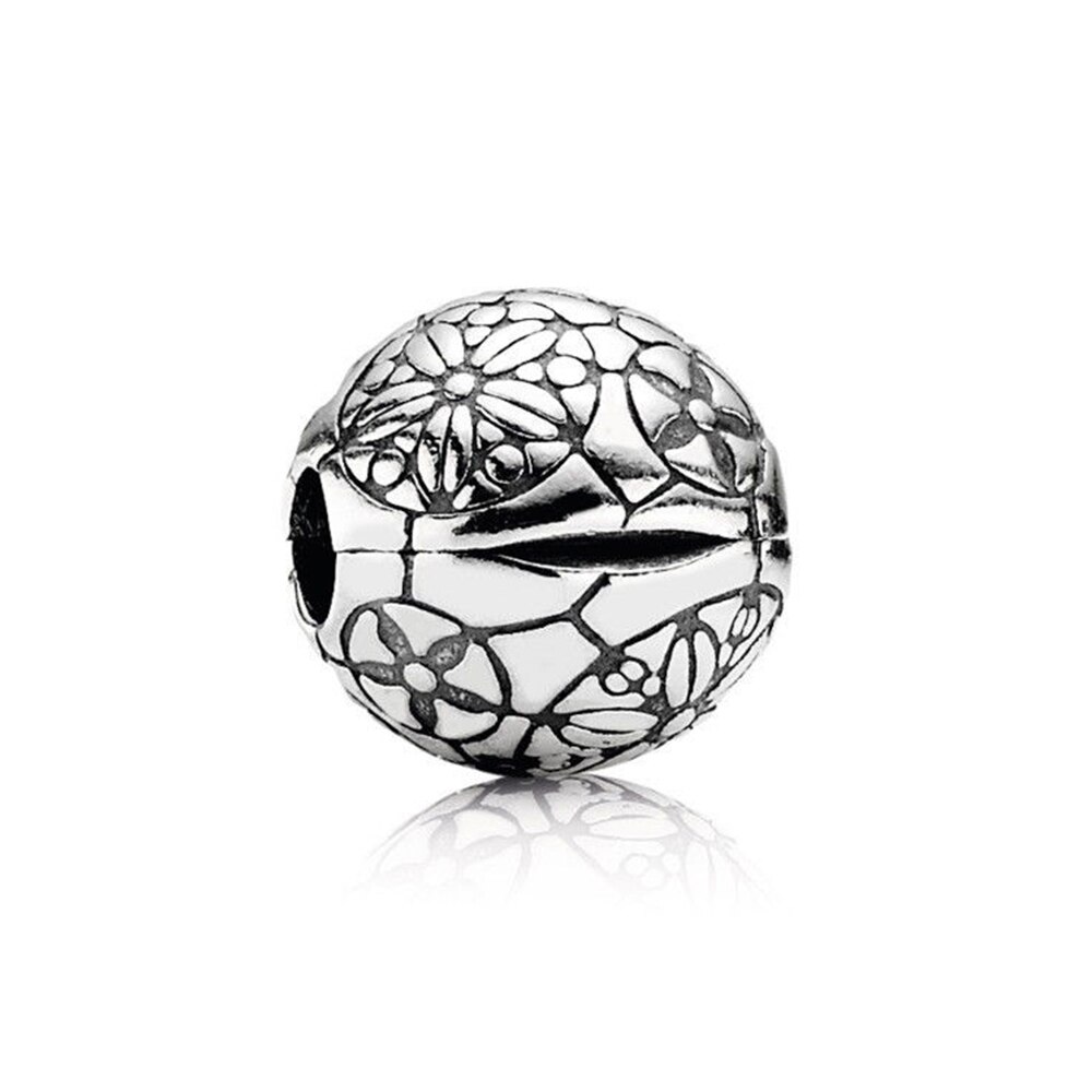 Popular 100% 925 Silver Original Jewelry Shining Crown Letter O Padlock Rock Star Pink Daisy Flower Clip Charm Fit DIY Bracelet: Purple