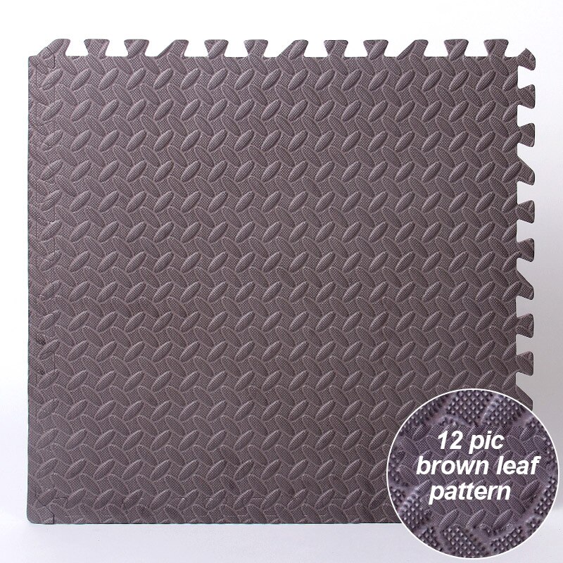 12PCS 30x30cm Yoga Mat EVA Soft Protective Floor Mat Anti-slip Bubble Bowl Foam Training Exercise Workout Fitness Cushion: Coffee 12 pic