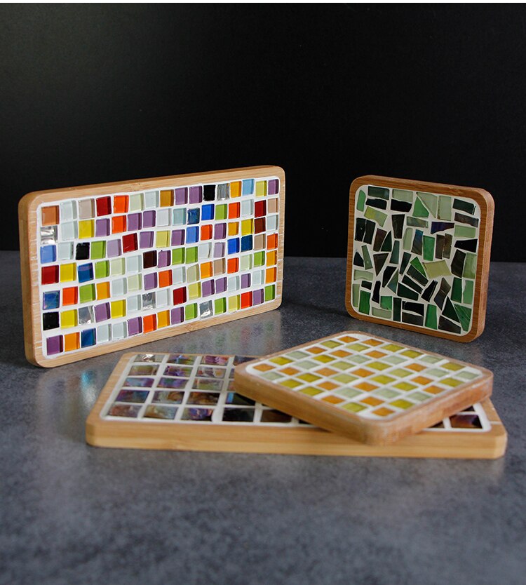 Bambus Herz Tasse Untersetzer Mosaik Untersetzer Tasse Matte Tischset Mosaik, Der eltern-Art DIY Handwerk Mosaik Werkzeug Bausatz