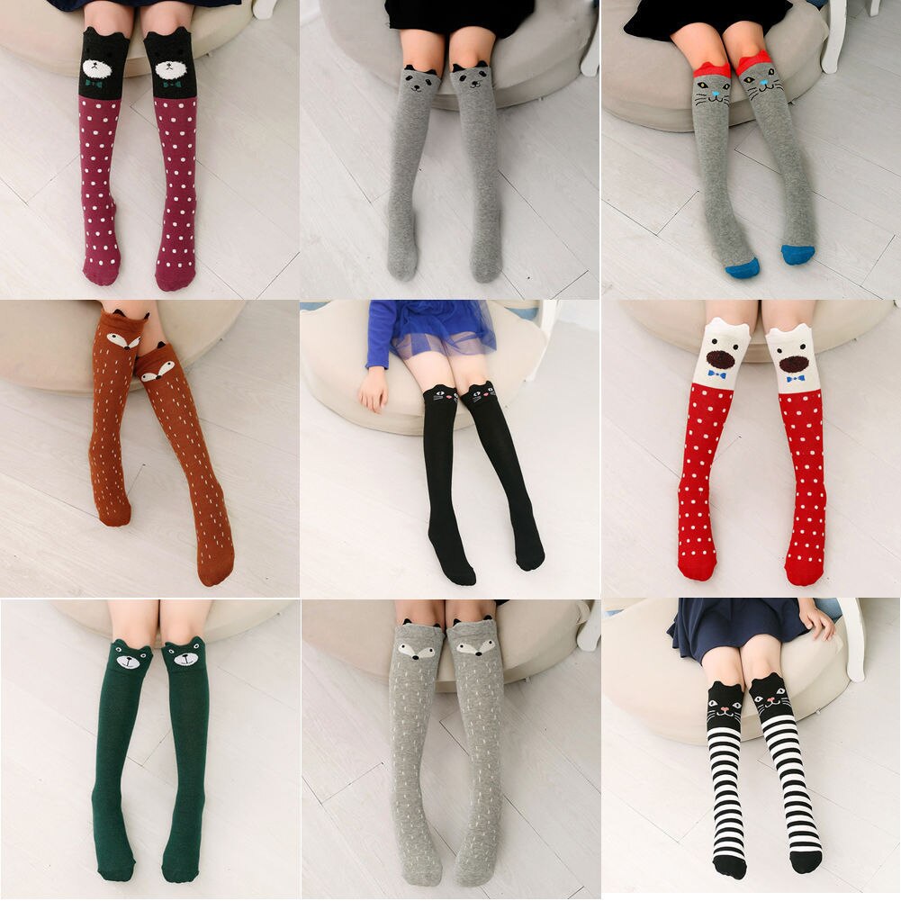 Babymeisjes jongens kinderen peuters cartoon kniekousen panty's kinderen zachte stretch beenwarmers kousen panty's voor leeftijd 3-12