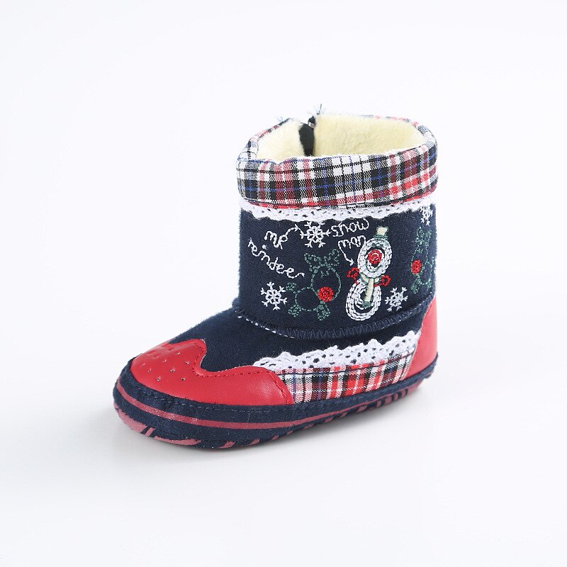 Zapatos navideños para bebé, calzado de suela suave, cálido, Papá Noel, primeros pasos, bonitas botas de Navidad, 1 par