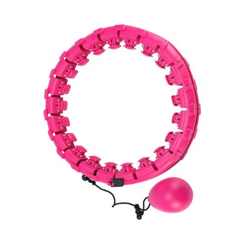 Never Falling Fitness Hoop Waist Abdominal Exercise Loss Weight Massage Tool Thin Waist Exercise Gym Equipment Home Training: Pink 14 Sections