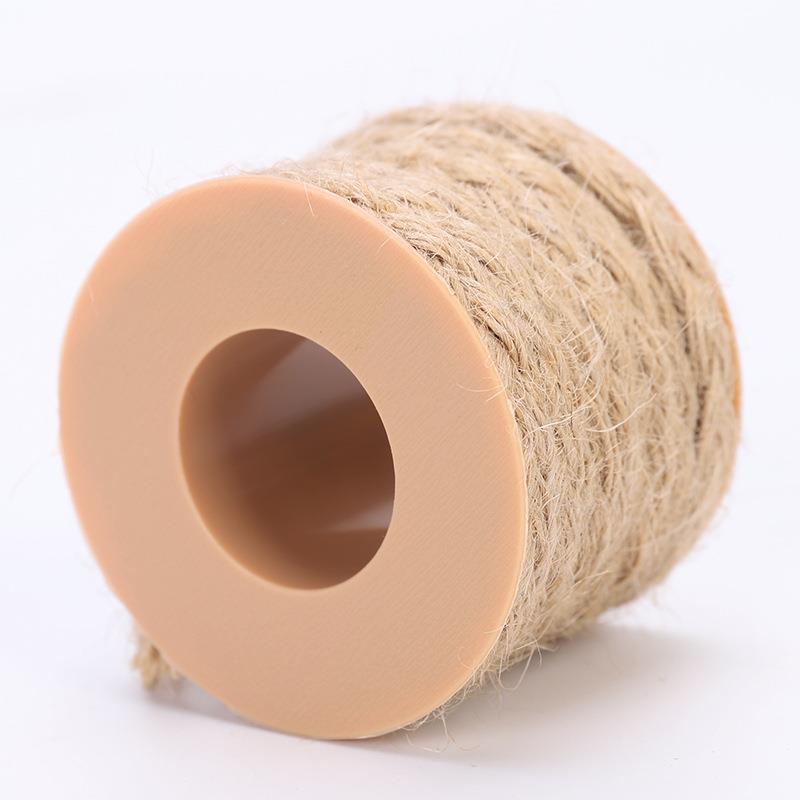 Hilo de Yute Natural de 5M, cuerda de arpillera de cáñamo, hilo para envolver de boda, bricolaje, decoración artesanal de floristería para Scrapbooking: 01-5m