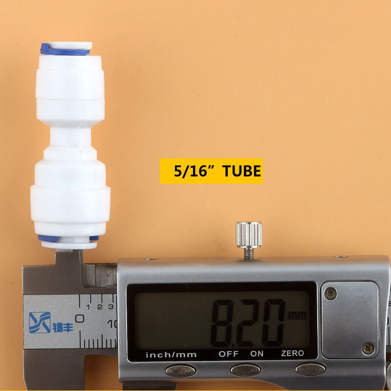 Tubo OD PE de 5/16 "a 1/4", sistema de ósmosis inversa de agua, acoplamiento rápido, 6,5 MM-8MM, Conector recto RO