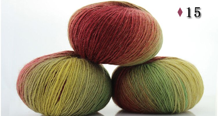 50G/Bal Kleurverloop Rainbow Wol Lijn Baby Wol Bal Breien Gehaakte Garen Ambacht Voor Naaien Diy doek Accessoires 2 Stuks: 15