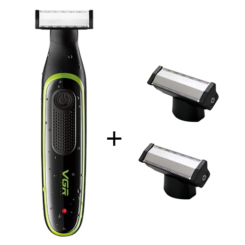 Afeitadora eléctrica corporal para hombre, Afeitadora eléctrica para afeitar Barba, máquina de afeitar para hombre, afeitadora con USB recargable: Add 2 blade set