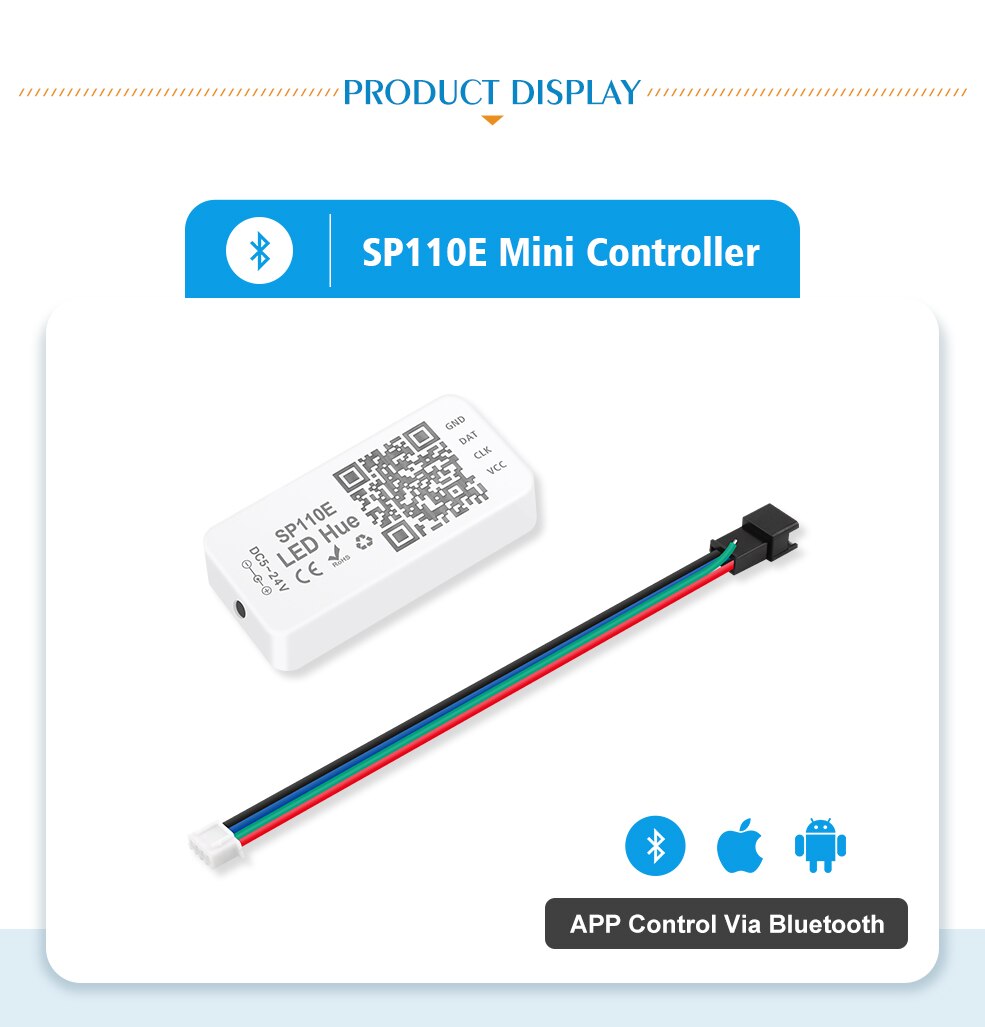 WS2812B Controller SP110E Bluetooth Pixel LED Controller Voor WS2811 WS2812B SK6812 Magic Lights Led Pixels Strip APP Controle