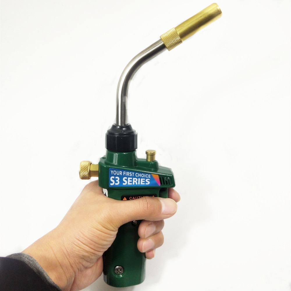 Mapp Gas Brazing Torch with Self Ignition Trigger suit 14.1-16oz MAPP Propane Cylinder CGA600(1"-20UNEF) Brazing Torch Burner