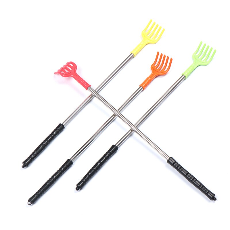 De plástico de Claw Back espátula de acero inoxidable manejar rascador de espalda extensible vara de masaje corporal de atención de la salud