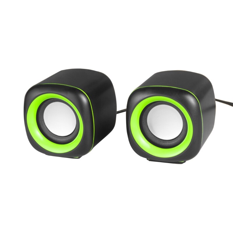 H052 Computer Speaker USB Speaker Small Wired Multimedia Speaker for PC Monitor Desktop Laptop Smartphones Tablets Projectors: Black green
