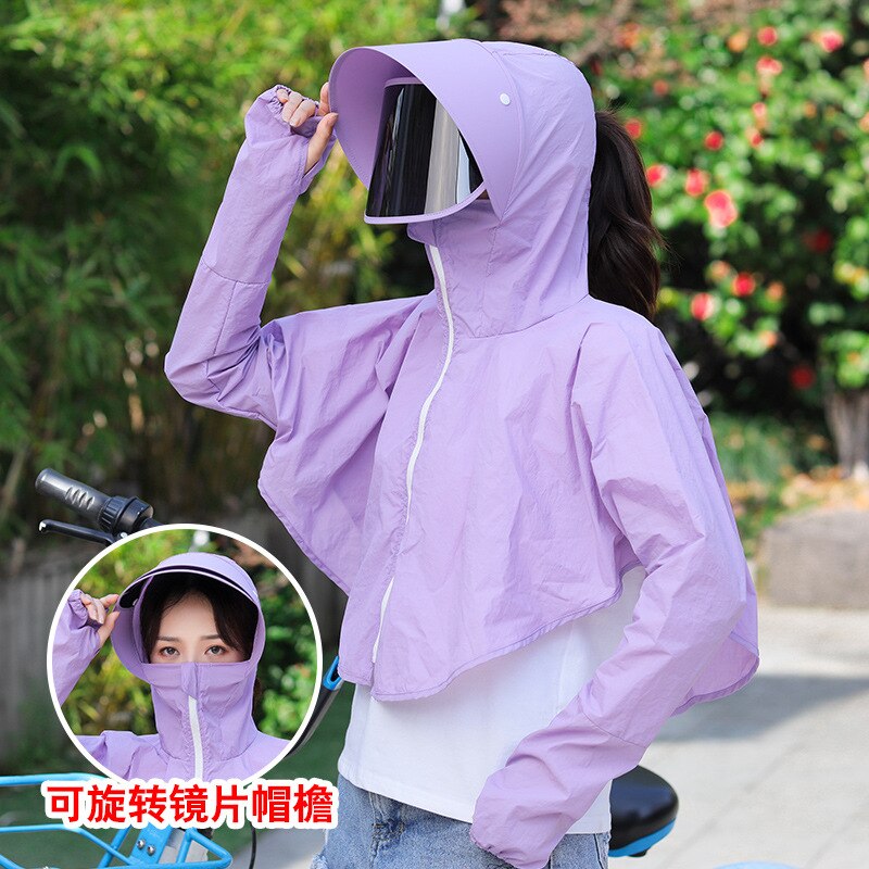 Bescherming Zonnehoed Vrouwelijke Reizen Zon Beschermende Doek Zomer Uv Bescherming Outdoor Bike Gezicht Schaduw Hoed Toevallige Zonnehoed Strand hoed: zi-se