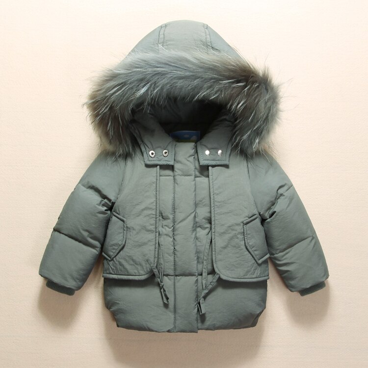Vinter baby drenge tøj sæt 1-3y drenge skidragt sæt børn sport jumpsuit varme frakker pels andedun jakker+smækbukser