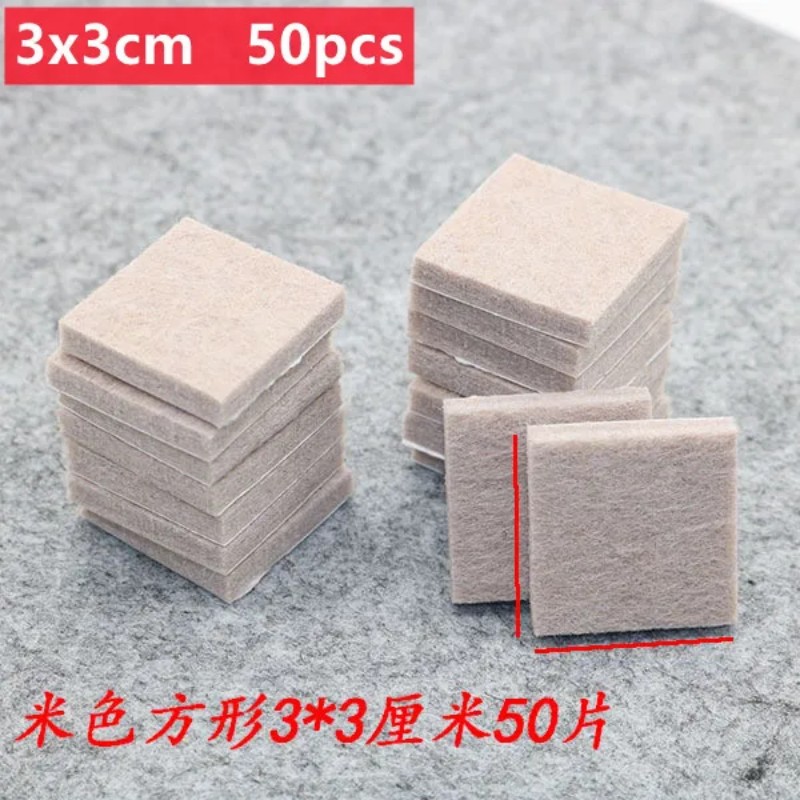 Coussinets de pieds de chaise en feutre épais de 5mm, auto-adhésifs pour meubles muets, joint Anti-collision antidérapant, tapis de protection de sol en bois, 128 à 18 pièces: Chrome Brillant