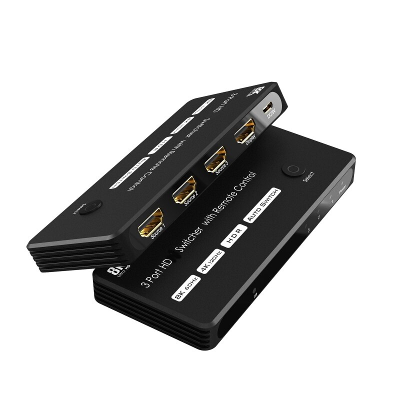 3 In 1 Out Switch Box Hdmi-Compatibel Voor Computer Monitor Switcher Selector 4K 120Hz 8K 60Hz 3 Poort Automatische Schakelaar