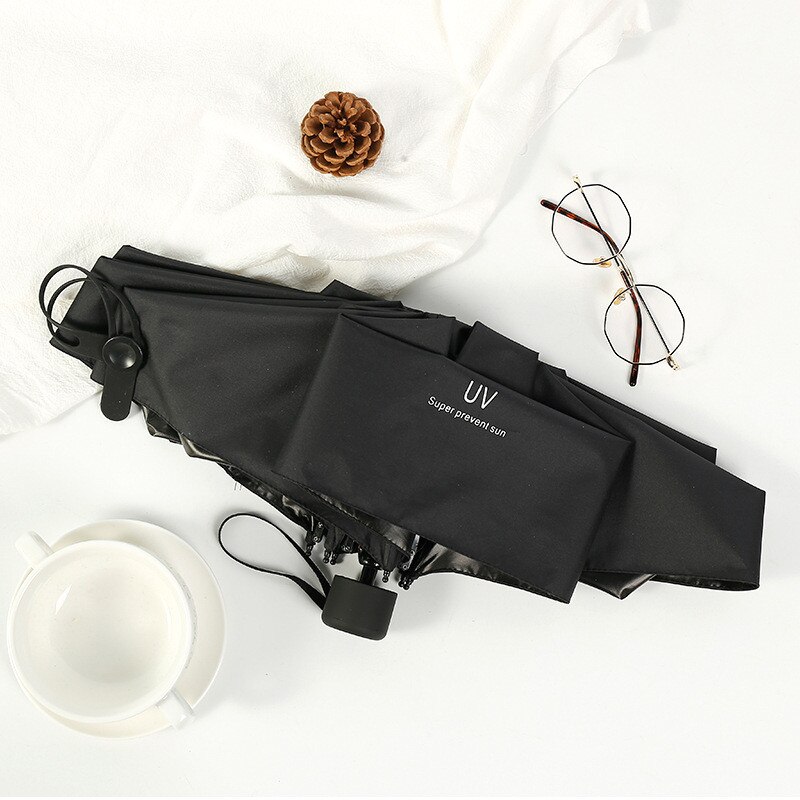 Mrosaa mała moda składany parasol deszcz kobiety prezent mężczyźni mini kieszeń parasol dziewczyny anty-uv wodoodporne przenośne parasole podróżne: czarny