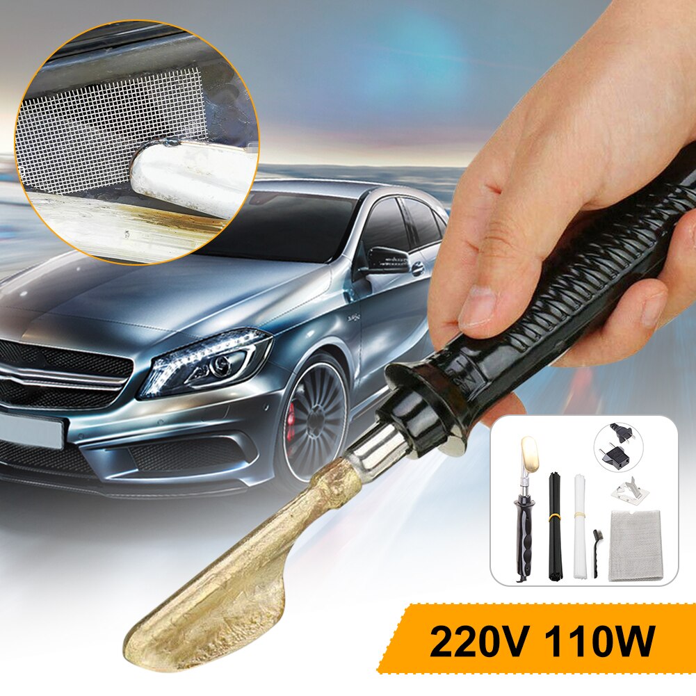 220V Welding Kit for Bumper with Soldering Iron Welding Rod Wire Mesh Brush Auto Repairing Tools Arts Crafts DIY Tools