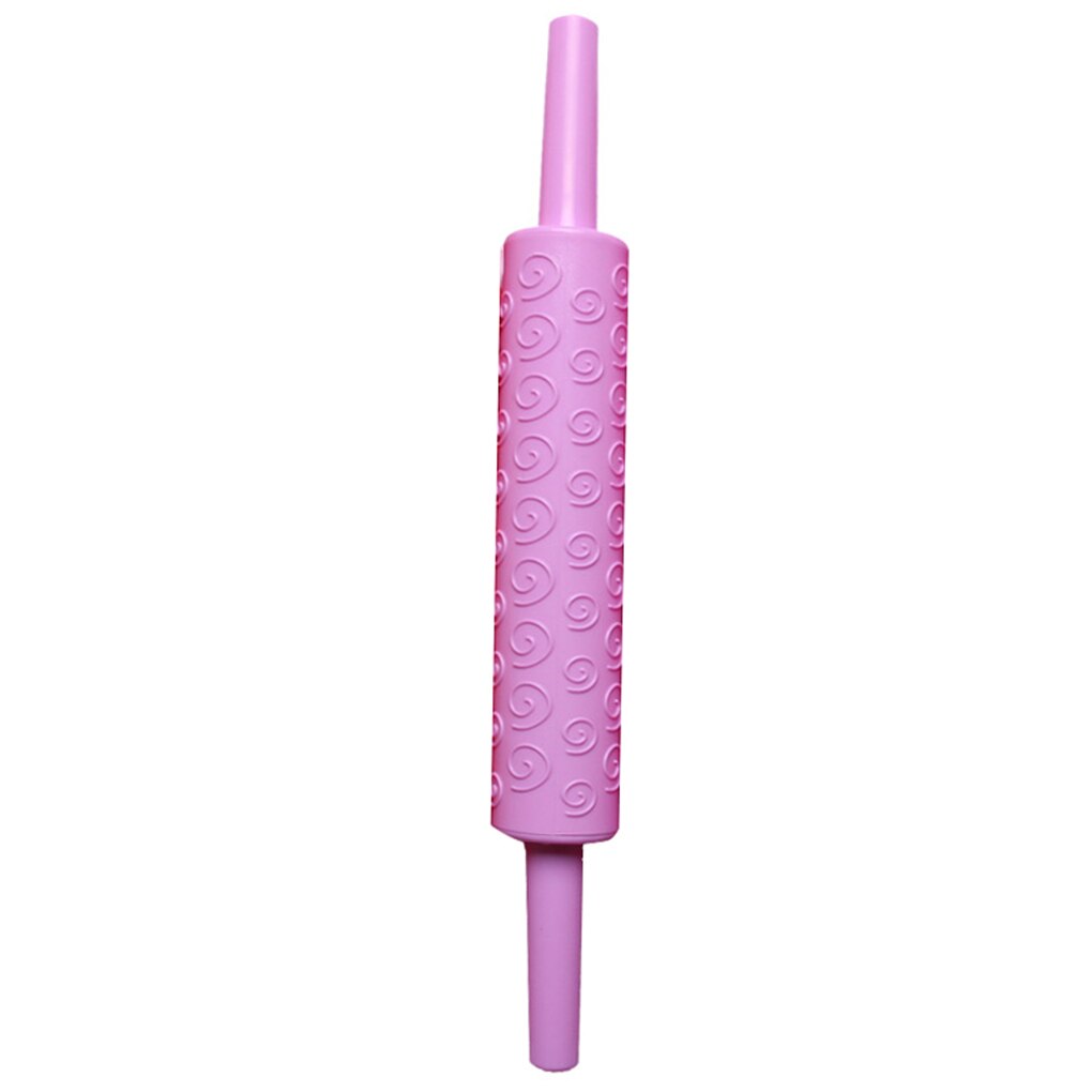 Silicone Rolling Pin Baking Cookies Biscuits Fondant Dough Roller PP Non-Stick Rolling Pin Embossing Mold DIY Baking: NO.3