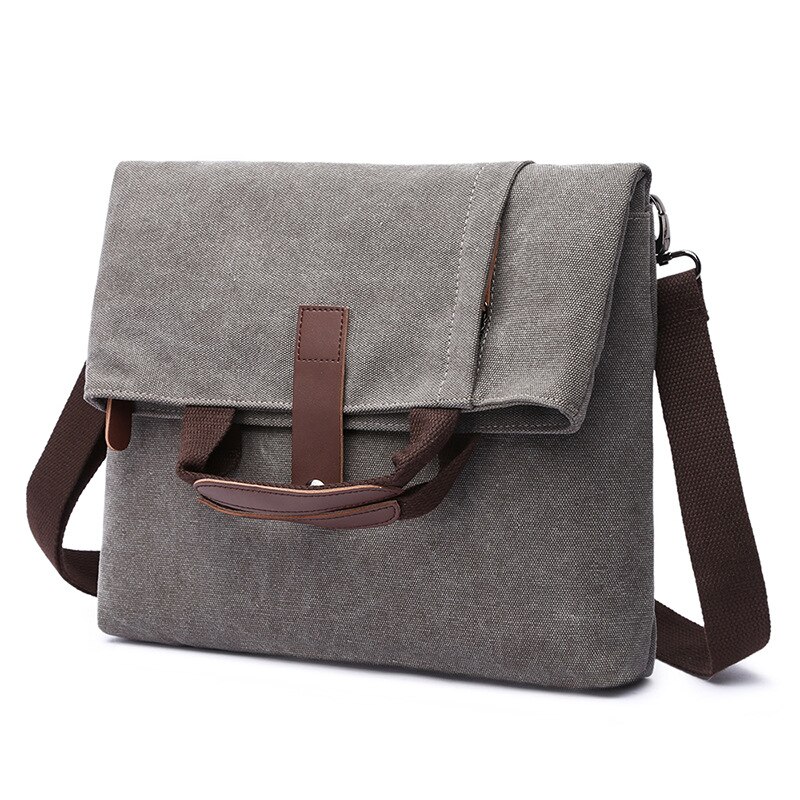 Mannen Messenger Bag Casual Schoudertas Mannen Mode Anti-Diefstal Canvas Diagonaal Tas Effen Kleur Schouder tas: Dark Gray