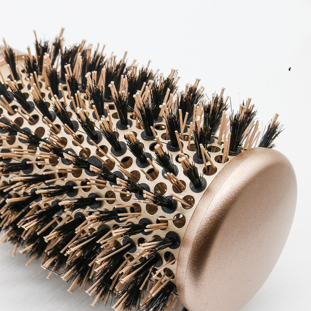 Rouleau brosse à cheveux ronde peigne brosse outil de soin des cheveux poils naturels brosse à cheveux bouclés peigne moelleux brosse de coiffure