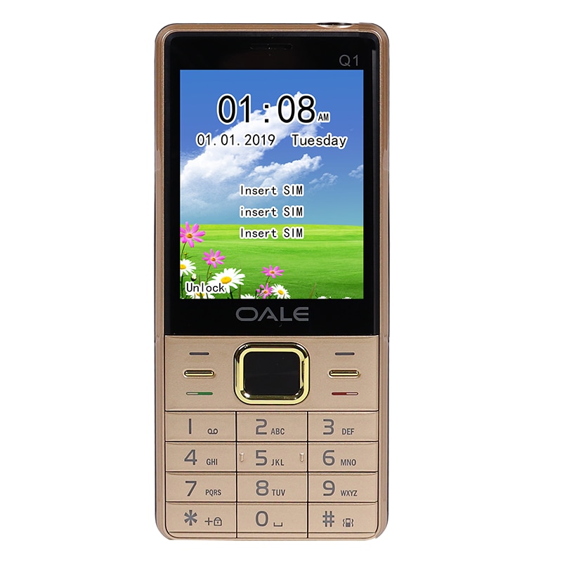 2.8 " skjerm tre sim telefon russisk tastatur nøkkel gsm telefoner mobiltelefon billig telefon kina mobiltelefoner original h-mobile  q1