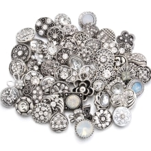10 Stks/partij 12Mm Snap Sieraden Rhinestone Flower Cross Mini 12Mm Metal Snap Knoppen Fit Snap Armband oorbellen Ketting