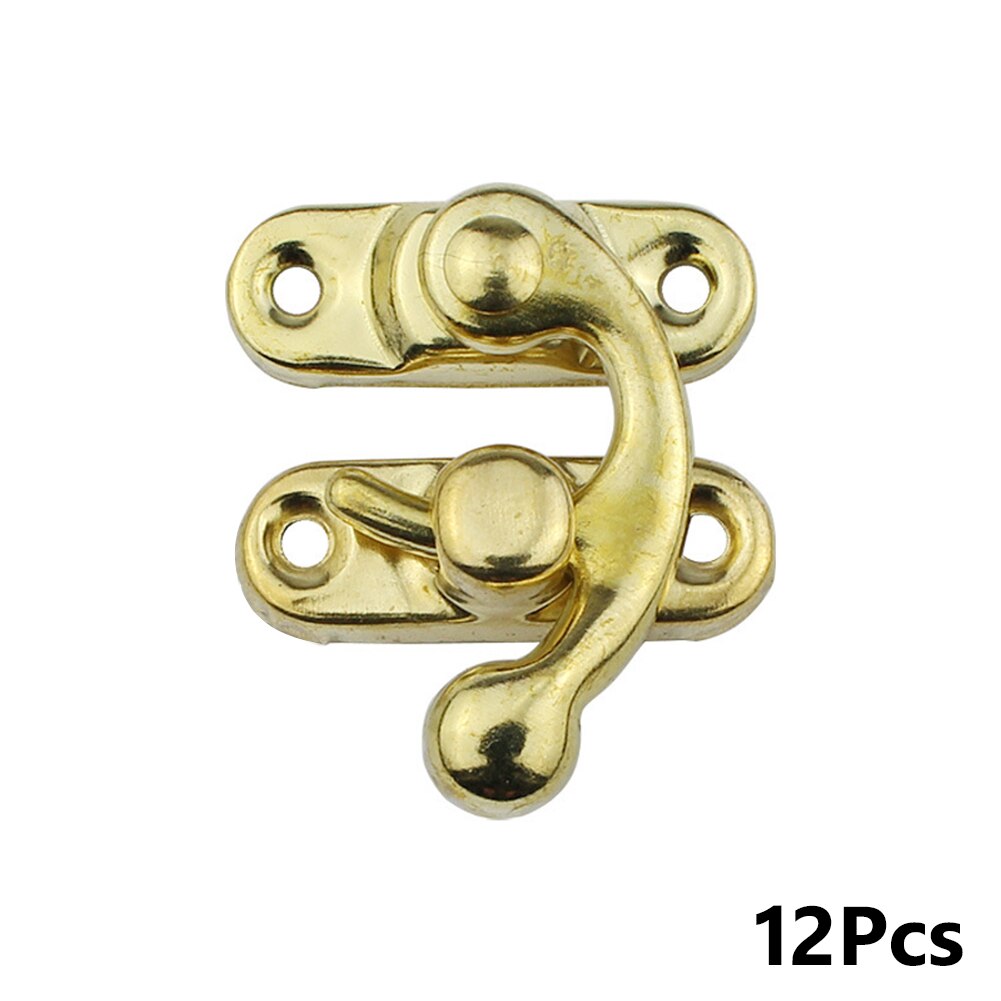 12 pièces bijoux coffre vin boîte en bois boîte à bascule loquet meubles en cuir sac à main valise moraillon crochet serrure 3 couleurs: Gold right