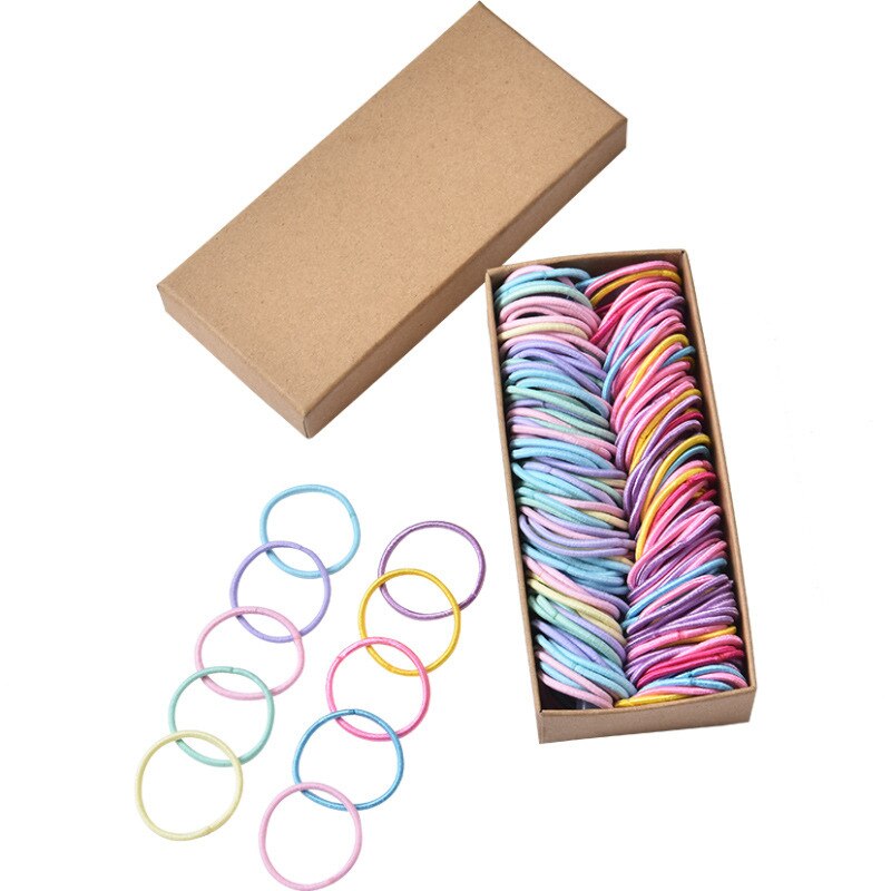 Kinderen Rubber Haarband Niet-Wegwerp Haarband Boxed Baby Kleine Nummer Meisjes Haarband Meisje Haar Accessoires Hoofdtooi