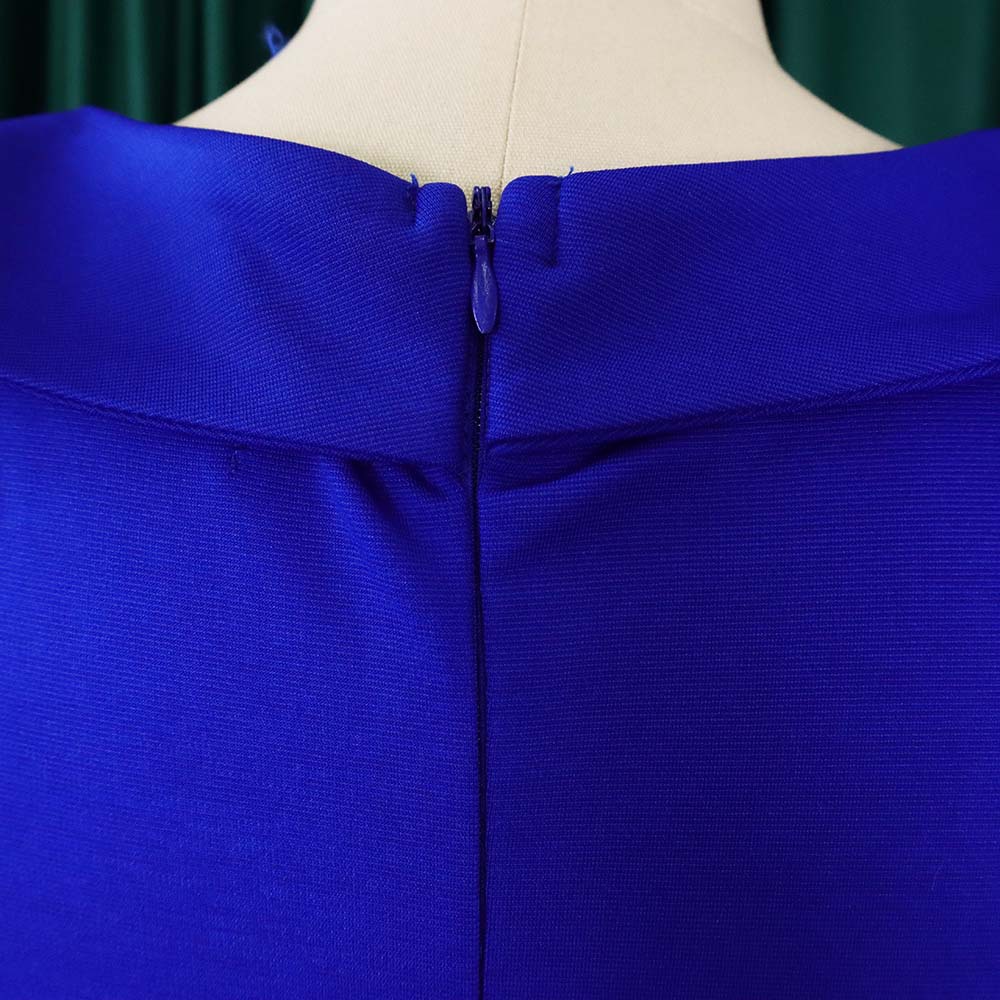 Sommer damer kvinder høj hals ruched flæser slids bodycon kjoler kvindelige cocktailfest bryllupsgæst midikjole