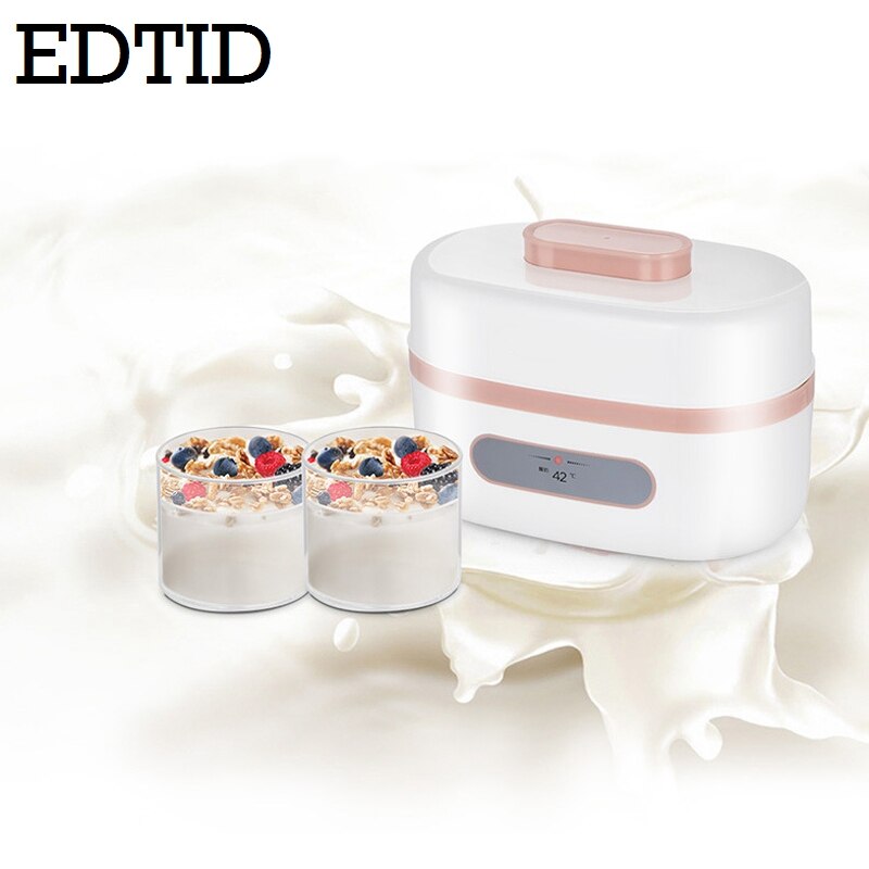 EDTID Electric Yogurt maker Automatic Yogurt machine With 2 cups Steel Leben Container Natto Rice Wine Machine Four Yoghurt Cups