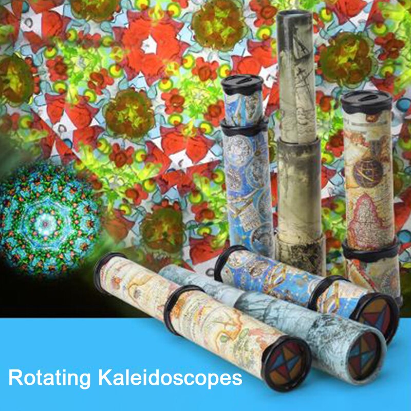 1PC 30/27/21cm Kids Scalable Rotating Kaleidoscopes Advanced Magic Rotation Adjustable Fancy Color World Toys For Kids