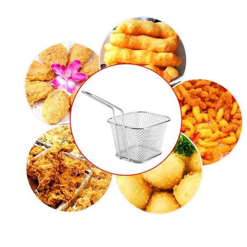 1pc metallkurver i rustfritt stål servering av mat presentasjon kokeverktøy pommes frites kurv mini yngel oppbevaring kjøkken husholdningsartikler