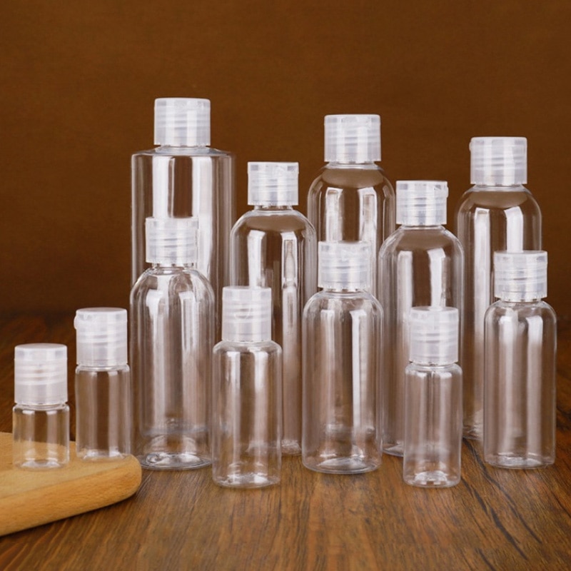 1pcs Spray Bottle Mini Portable Refillable Bottles Plastic Transparent Bottle Reusable Cosmetics Container Outdoor Travel Bottle