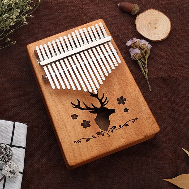 Kalimba, 17 teclas, Pulgar, Piano, de gran , dedo de caoba, Piano portátil, 17 teclas, teclado de música, instrumento