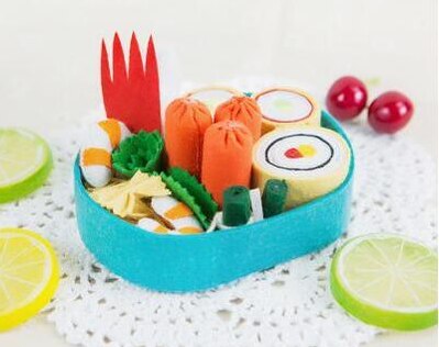 Deluxe simulering af sushi mad stof filt kit ikke-vævet stof håndværkssy-sæt filt håndarbejde materiale gør det selv håndarbejde tilbehør: Simulation sushi c