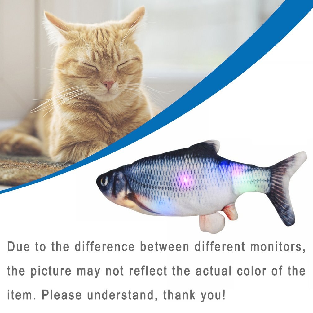 Electronic Cat Toy 3D Fish Electric USB Charging Simulation Fish Toys for Cats Pet Playing Toy Cat Supplies