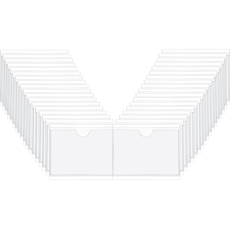 PPYY-30Pcs Self-Adhesive Index Card Holder with Top Open Business Card Organizer Label Holder Library Card Pockets 9.5X13.5cm: Default Title