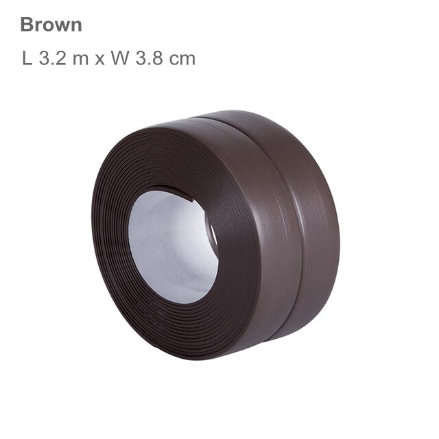 Tapeter pvc crack tape til badeværelse og køkken anti-mug vandtæt forsegling vask tape tapet kant selvklæbende tape: Brun