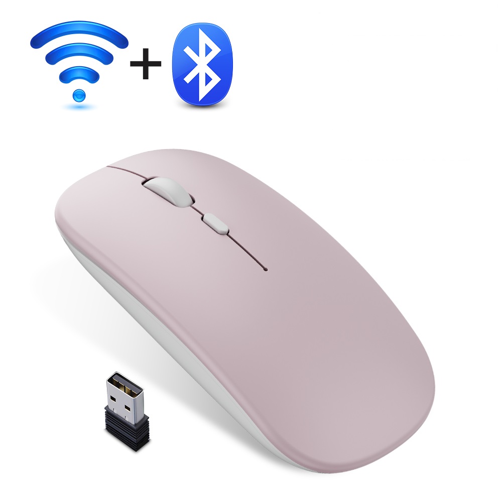 Bluetooth Draadloze Muis Computer Muis Usb Oplaadbare Muis Wirelesss Stille Mause Optical Gamer Muizen Voor Laptop Ipad Telefoon: Bluetooth Pink