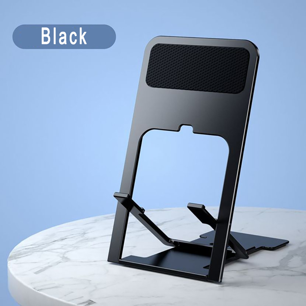 Universal Desktop Mobile Phone Holder Stand for IPhone IPad Adjustable Tablet Foldable Table Cell Phone Desk Stand Holder: black