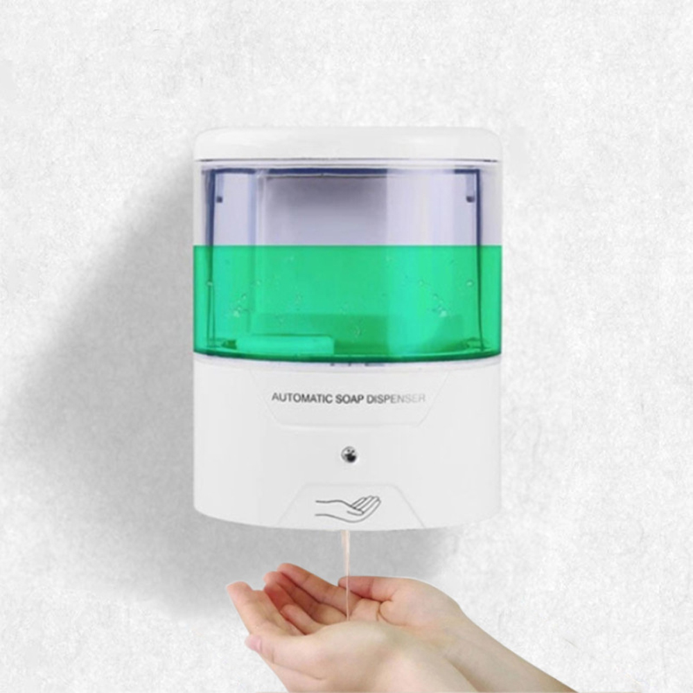 Witte Muur Gemonteerde 600Ml Automatische Smart Sensor Liquid Badkamer Zeepdispenser Voor Keuken Hand Gratis Automatische Zeepdispenser