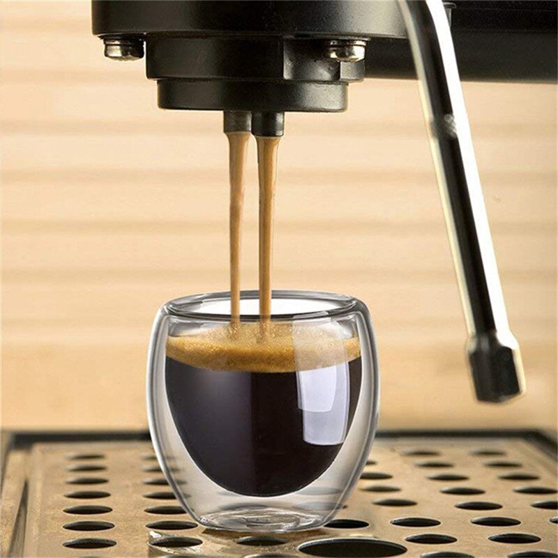 80/250/350/450ml hittebestendige Double Wall Cup Bier Koffie Cups Handgemaakte Gezonde drinken Mok Thee Mokken Transparante Drinkware: No handle 80ml