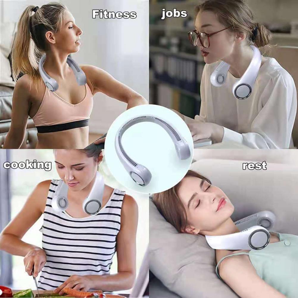 Ventilatori da collo Mini ventilatore da collo ventilatori sportivi silenziosi ricaricabili USB senza lama portatili ventilatore esterno Portatil Abanicos raffreddamento