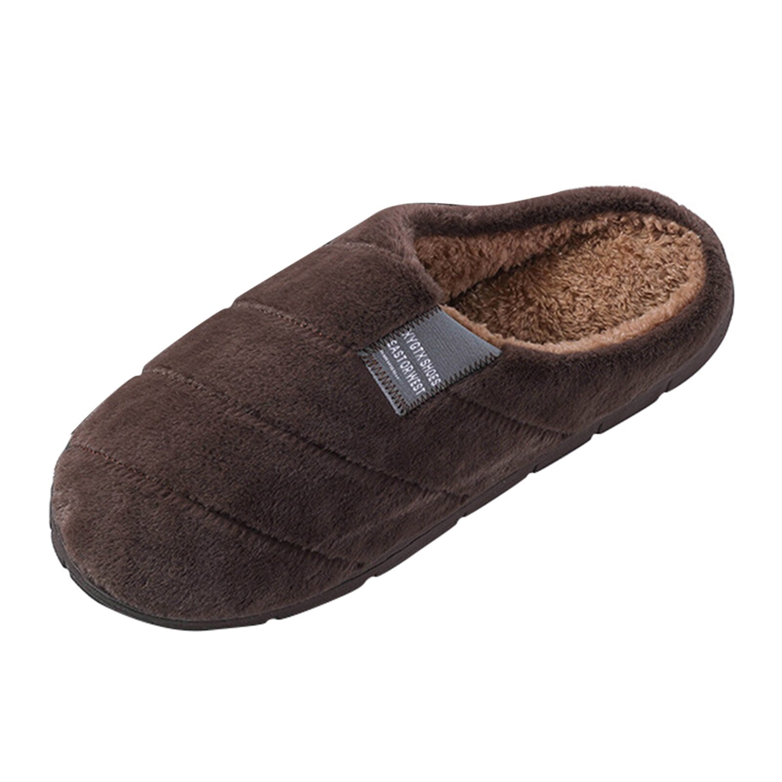 Pantuflas cálidas de invierno para hombre, Zapatillas de casa de felpa suave, antideslizantes para interiores, chanclas para el hogar