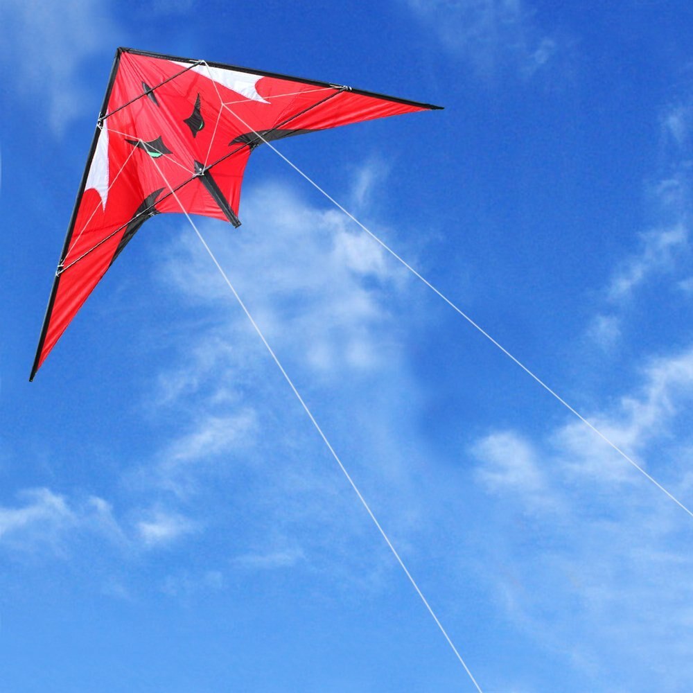 Outdoor Fun Sports 48 Inch Dual Line Stunt Kites / RED Kite With Handle And Line Good Flying