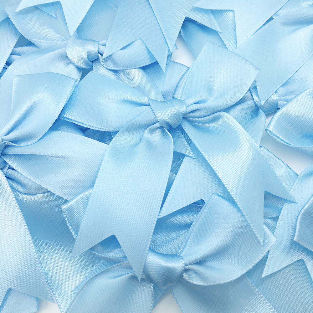 50 Uds. De lazos de cinta satinada de 85x85mm, decoración para manualidades, , sombreros de flores, ropa DIY, bolsas para tarjetas de invicación de boda, decoración de: Negro