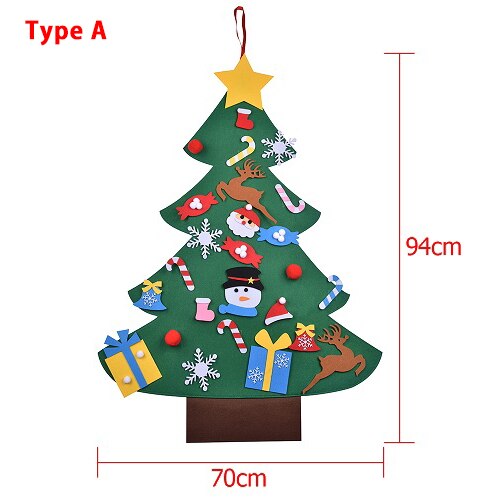 DIY Felt Christmas Tree Decorations Set Kids Year's Door Wall Hanging Ornaments Xmas Tree Snowman Santa Claus: Type A