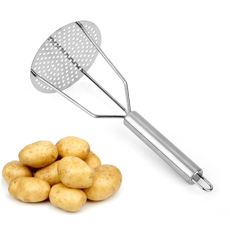 Potato Masher Zonda Stainless Steel Smooth Mashed Pusher|Manual French Fry Cutters