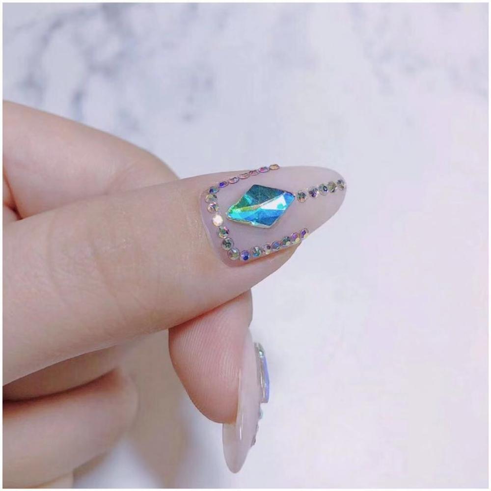 20pcs nail supply 3D glas 6 vormige losse steentjes/Nail art nail charm/nail steentjes/ 3D AB strass platte achterkant