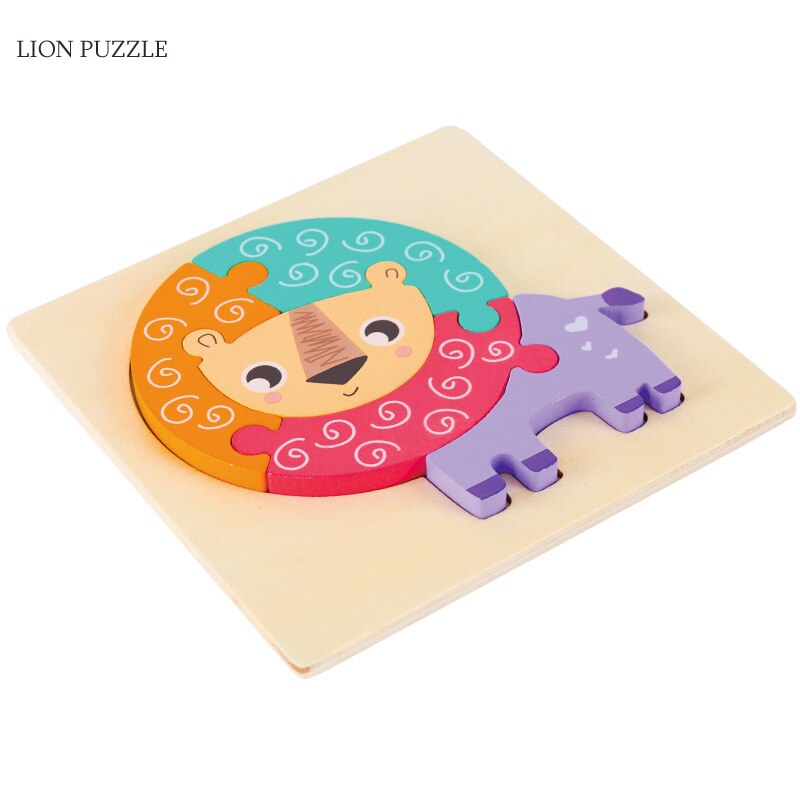 Baby Toys Wooden 3d Puzzle Cartoon Animal Intelligence Kids Educational Brain Teaser Children Tangram Shapes Learning Toys: 8