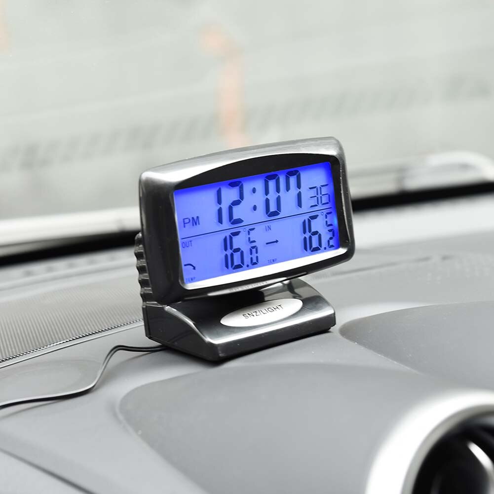 Multi-Functie Auto Binnen En Buiten De Dubbele Thermometer Met Lichtgevende Auto Klok Auto Elektronische Klok Auto Thermometer